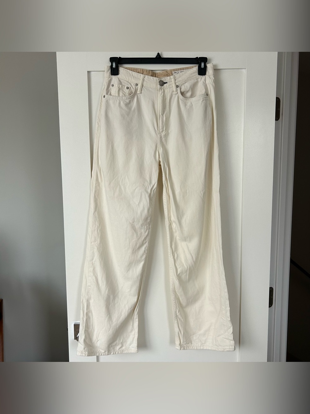 Rag & Bone Logan Mid-Rise Wide Leg in Ecru Size 27 - Picture 4 of 16